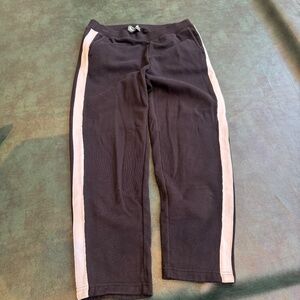 Roots Black Full-Length Sweatpants with Side Stripe – Size Medium